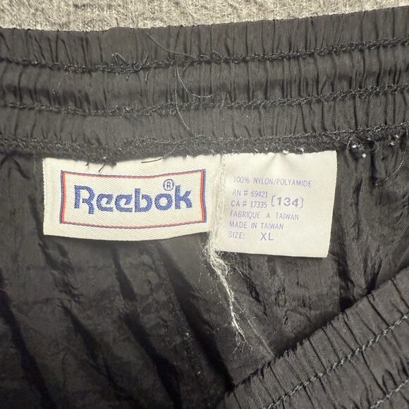 Vintage Reebok Track Pants Men's XL Black Loose Fit Ankle Zip Windbreaker Y2K - Picture 2 of 6